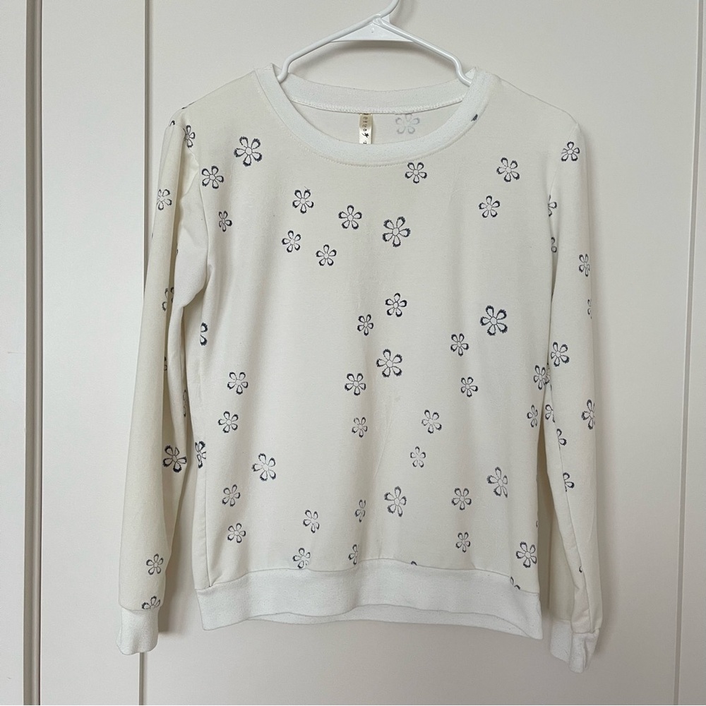 Women's Floral Print White Top